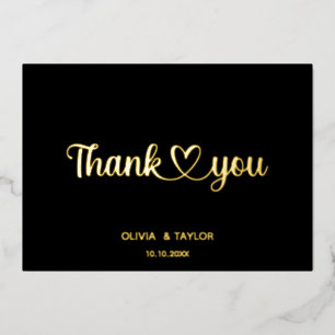 Thank You Heart Minimalist Black And Gold