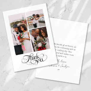 Thank You Heart Multi Photo Wedding Card