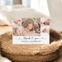 Thank You Heart Photo Baby Announcement