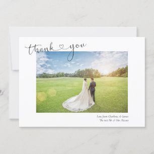 Thank You Heart Photo Personalised Wedding Card