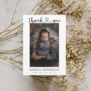Thank You Heart Script Photo Announcement