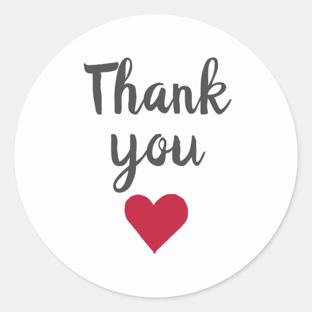 Thank You Heart Script Stickers (Front)
