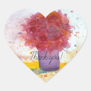 Thank you Heart Shaped Stickers
