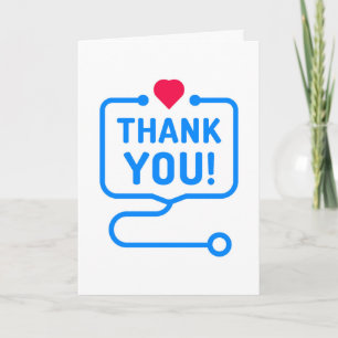 Thank You Heart Stethoscope Card