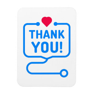 Thank You Heart Stethoscope Magnet
