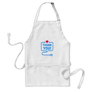 Thank You   Heart Stethoscope Standard Apron
