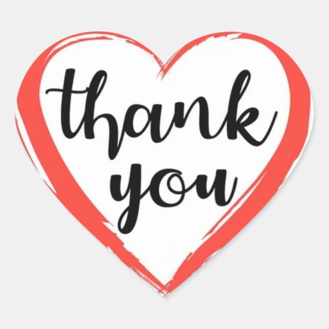 Thank You Heart Sticker (Front)
