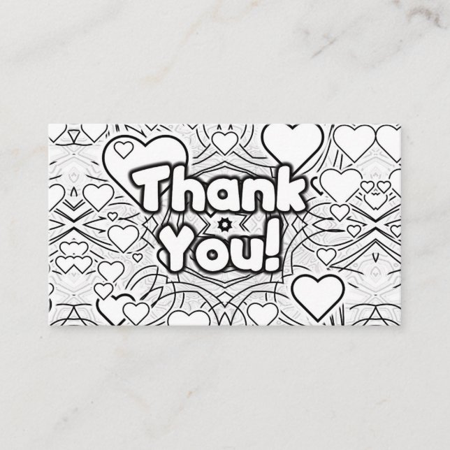 Thank You! Hearts Business Card (Front)