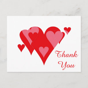 Thank You Hearts by Janz White Postcard
