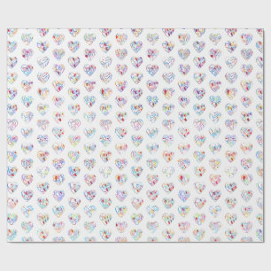 Thank you & hearts in 44langs as DC♡shaped pattern Wrapping Paper