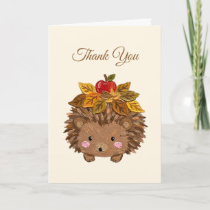 Thank You Hedgehog Autumn Card