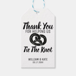Thank You Helping Us Tie the Knot Pretzels Wedding Gift Tags