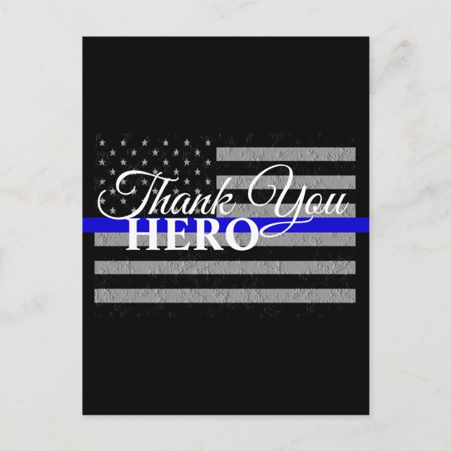 THANK YOU HERO SUPPORT POLICE POSTCARD (Front)