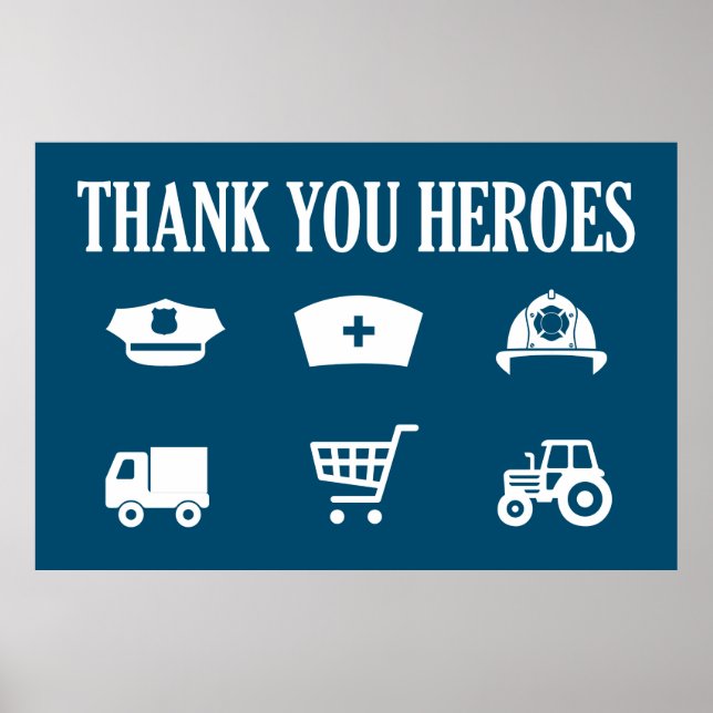 Thank You Heroes | First Responders Poster (Front)