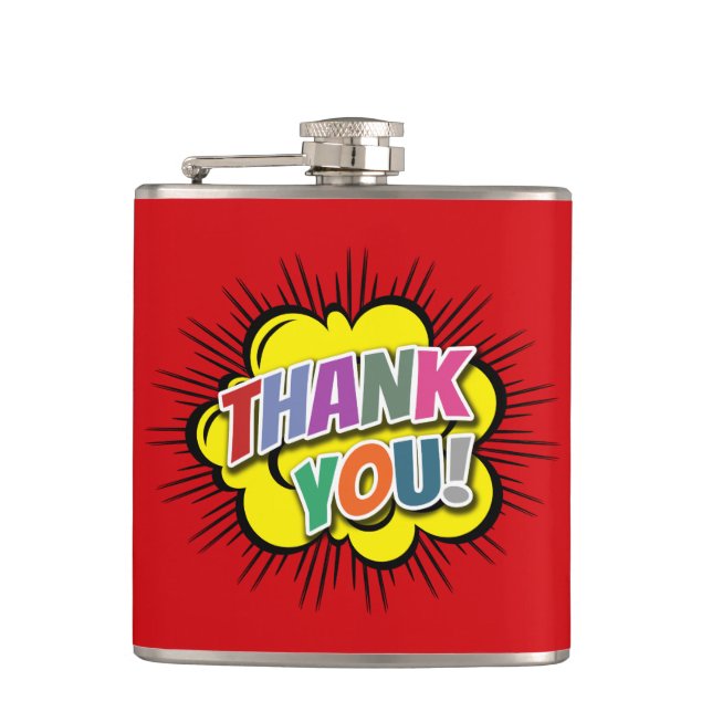 Thank You Hip Flask (Front)