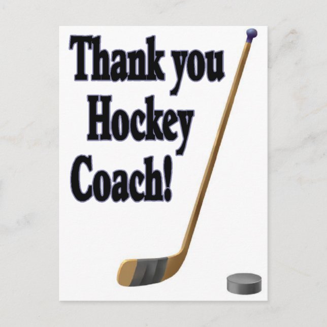 thank you hockey coach postcard (Front)