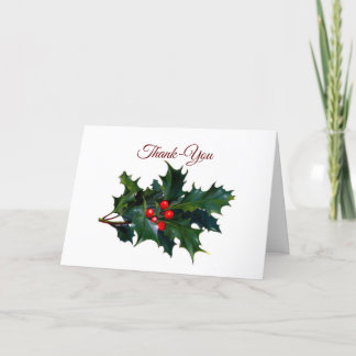 Thank-you Holly Holiday Card