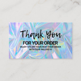 Thank you Holographic instagram Discount Business  Business Card