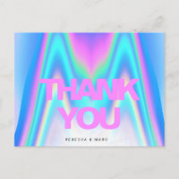 Thank You Holographic Iridescent Y2K