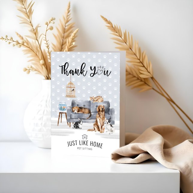 Thank You | Home Pet Sitting Pet Family Grey Couch (Thank You | Home Pet Sitting Pet Family Grey Couch)