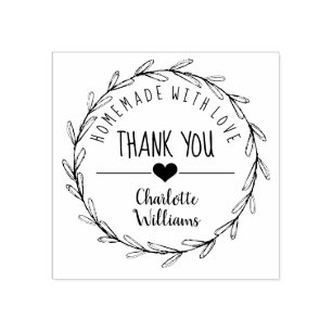 Thank you homemade with love rubber stamp
