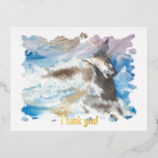 Thank you Horse in the middle of the sea  card (Front)