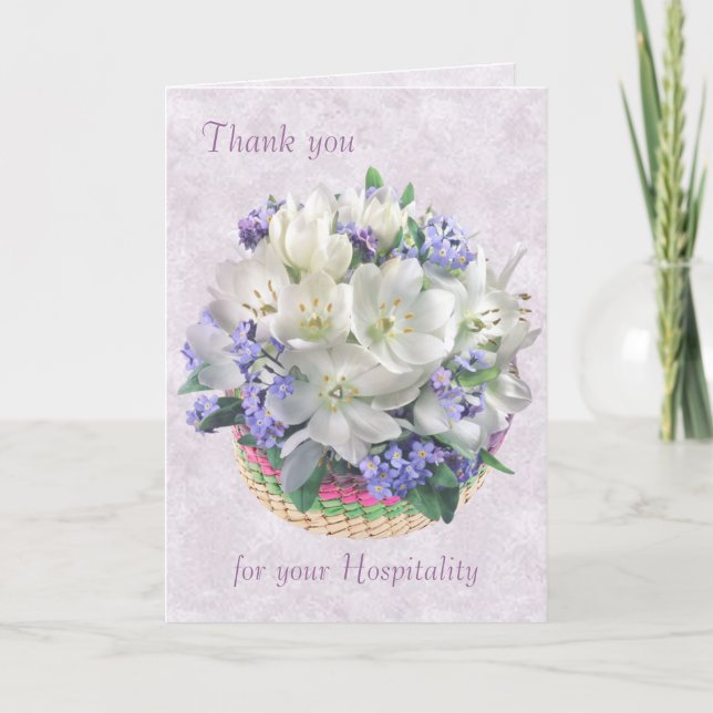 Thank you.Hospitality Card. Crocuses,forget-me-not You Card (Front)