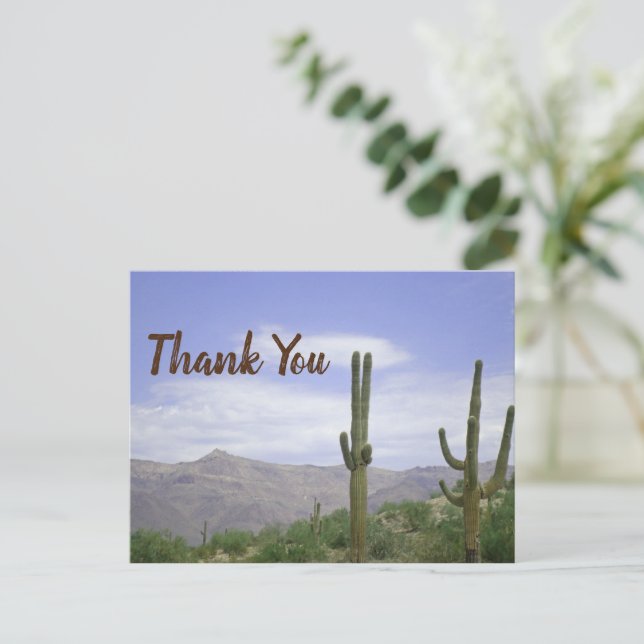 Thank You House Guest Desert Photo Saguaro Cactus Postcard (Standing Front)