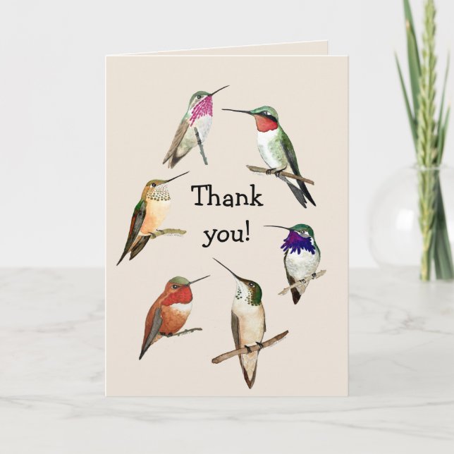 Thank you Hummingbirds Card (Front)