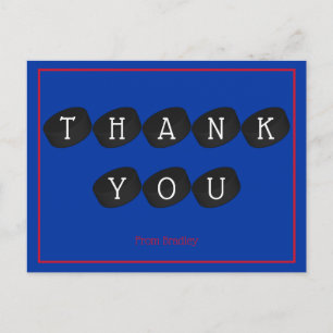 Thank You Ice Hockey Puck Custom Personalised Postcard