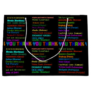 Thank You in 30 Languages Appreciation Large Gift Bag