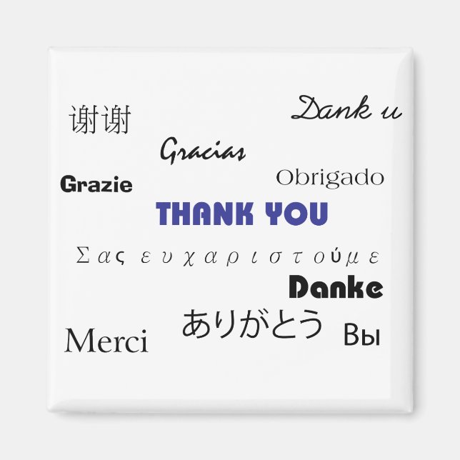Thank You in Black and Blue 003 Magnet (Front)