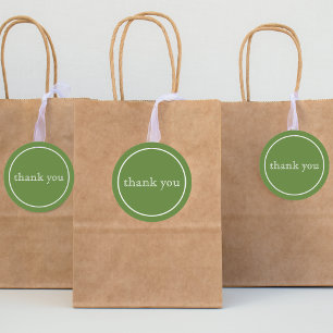 thank you in green classic round sticker