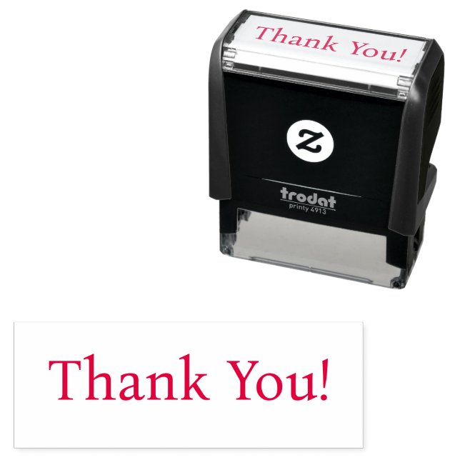 Thank You! in Light Text or Your Message Self-inking Stamp (In Situ)