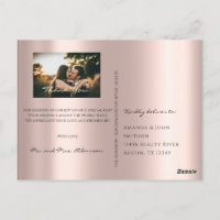 Thank You In Love Wedding Photo Gold Grey Rose