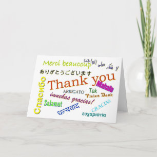 Thank you in Many Different Languages Card