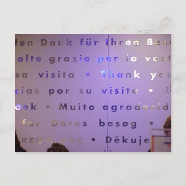 Thank you in many languages, Lucerne Postcard (Front)