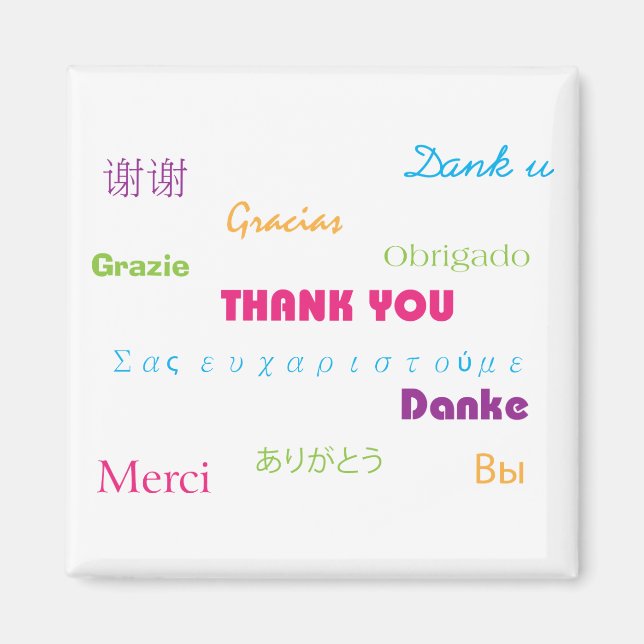 Thank You in Many Languages Magnet (Front)