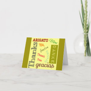 Thank You in Many Languages Typography Design Card