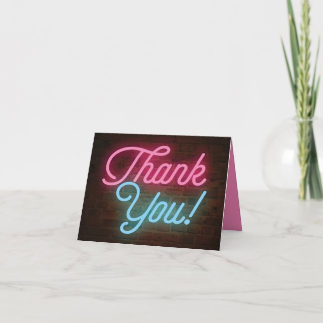 Thank You in Neon Lights Card (Front)
