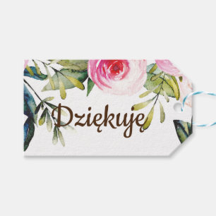 Thank you in Polish Dziękuję bardzo Thanks Poland Gift Tags