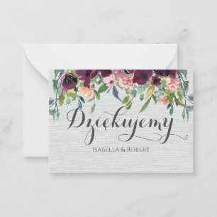 Thank you in Polish Dziękuję Many thanks Poland Card