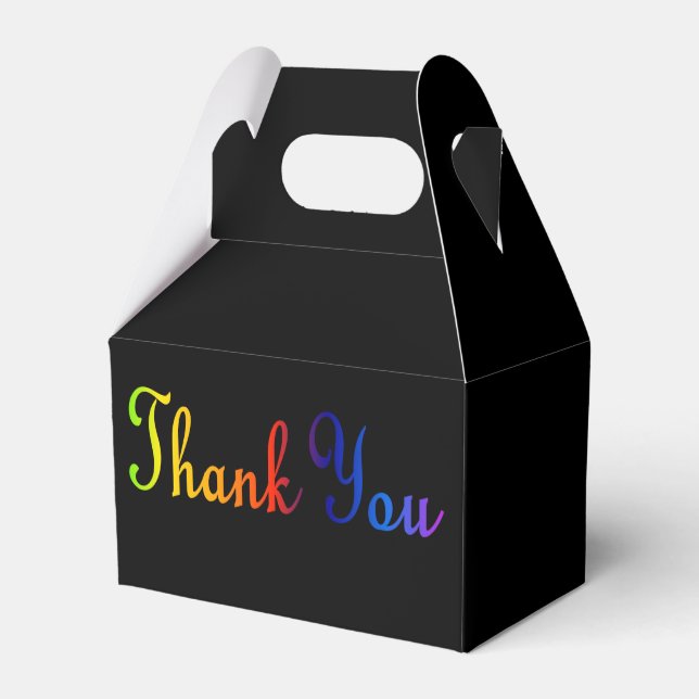 Thank You in Rainbow Colours Favour Box (Back Side)