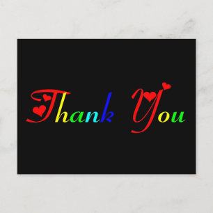 Thank You in Rainbow Colours Postcard
