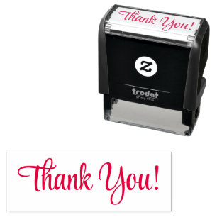 Thank You! in Script Text or Your Message Self-inking Stamp