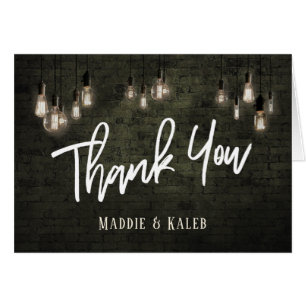 Thank You Industrial Bricks w/ Edison Lights