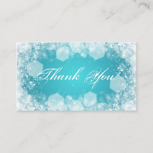 Thank You Insert Baby Shower Night Sparkle Turquoi (Front)