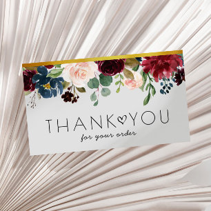 thank you insert floral business card