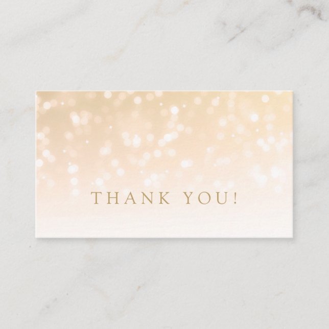 Thank You Insert Gold Bokeh Sparkle Lights (Front)
