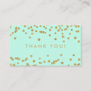 Thank You Insert Gold Glitter Confetti Mint Green
